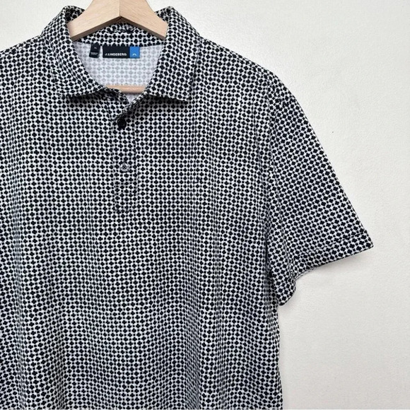 J. Lindeberg  Mens Xlarge Tour Tech Slim Fit Geometric Print Polo Shirt - Picture 4 of 11